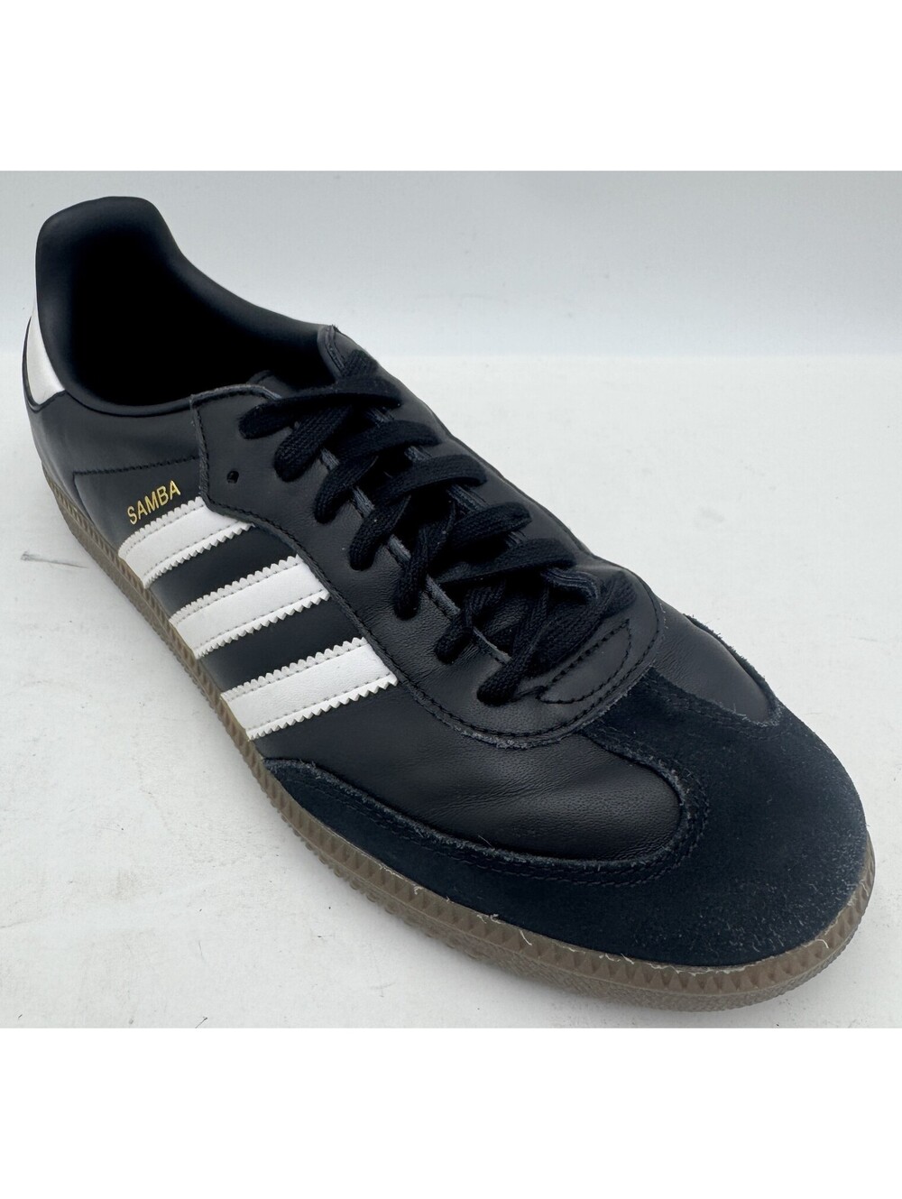 adidas Samba OG Men's Sneakers Size 10 Black Leather Athletic Shoes